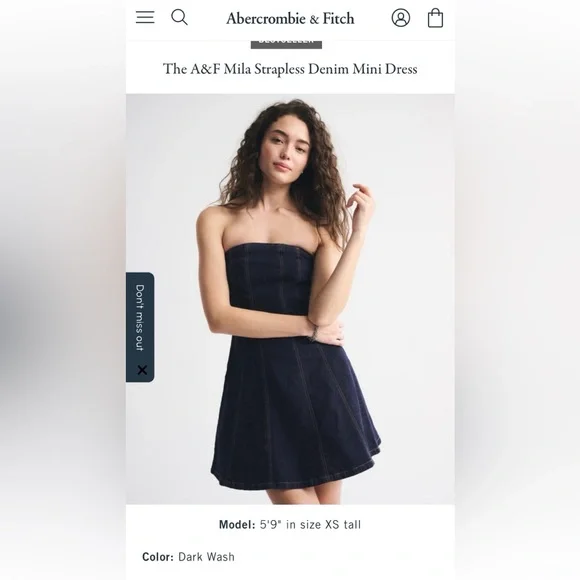 Abercrombie & Fitch Dark Blue Denim Dress - Picture 2 of 6